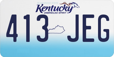 KY license plate 413JEG