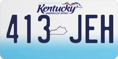 KY license plate 413JEH