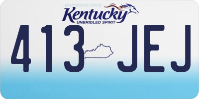 KY license plate 413JEJ
