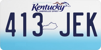 KY license plate 413JEK