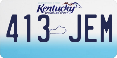 KY license plate 413JEM
