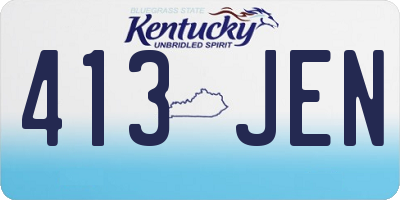 KY license plate 413JEN