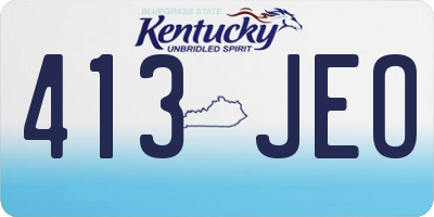 KY license plate 413JEO