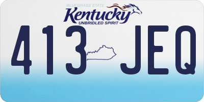KY license plate 413JEQ