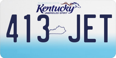 KY license plate 413JET