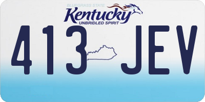 KY license plate 413JEV