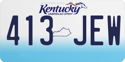KY license plate 413JEW