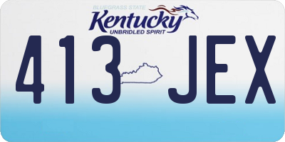 KY license plate 413JEX