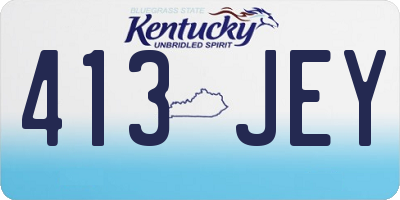 KY license plate 413JEY