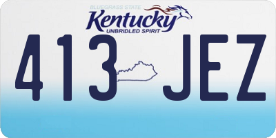 KY license plate 413JEZ