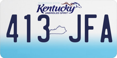 KY license plate 413JFA
