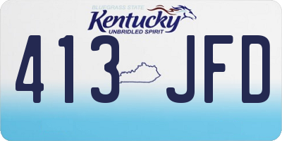 KY license plate 413JFD