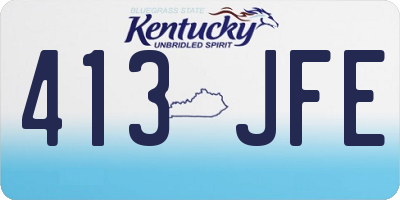 KY license plate 413JFE