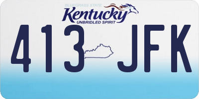KY license plate 413JFK