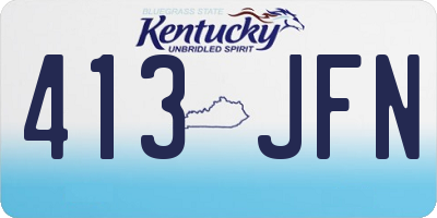 KY license plate 413JFN