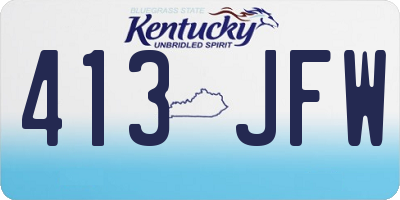 KY license plate 413JFW