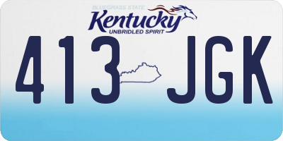 KY license plate 413JGK
