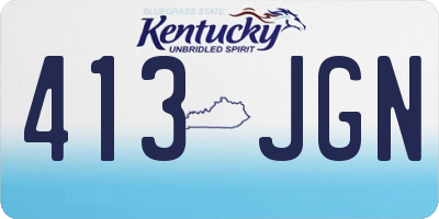 KY license plate 413JGN