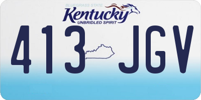 KY license plate 413JGV