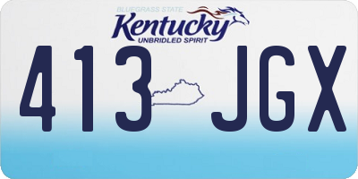 KY license plate 413JGX