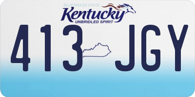 KY license plate 413JGY