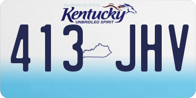 KY license plate 413JHV