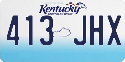 KY license plate 413JHX