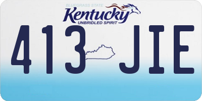 KY license plate 413JIE