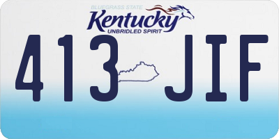 KY license plate 413JIF