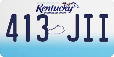 KY license plate 413JII