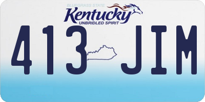 KY license plate 413JIM