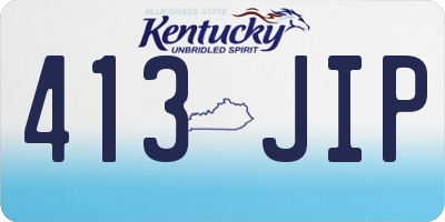 KY license plate 413JIP
