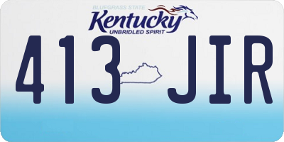 KY license plate 413JIR