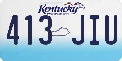 KY license plate 413JIU