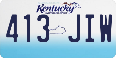 KY license plate 413JIW
