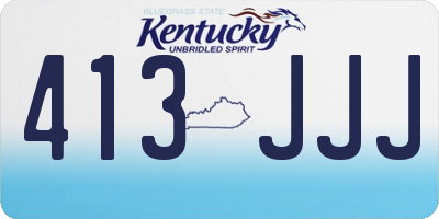 KY license plate 413JJJ