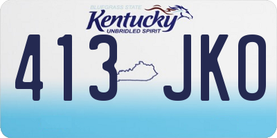 KY license plate 413JKO