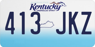 KY license plate 413JKZ