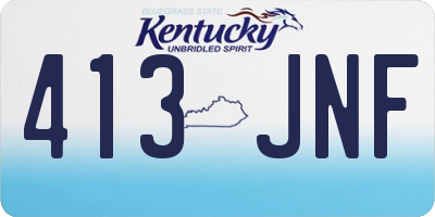 KY license plate 413JNF