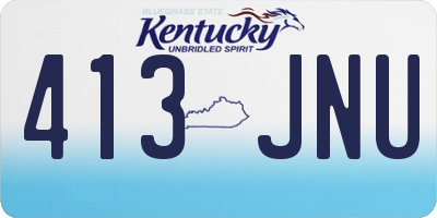 KY license plate 413JNU