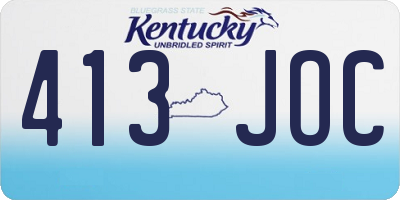 KY license plate 413JOC