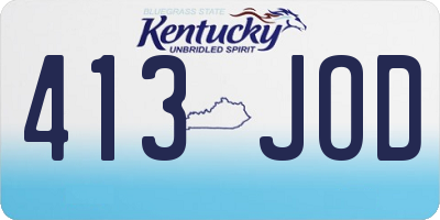 KY license plate 413JOD