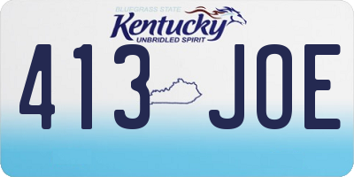 KY license plate 413JOE