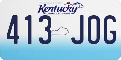 KY license plate 413JOG