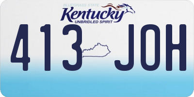 KY license plate 413JOH
