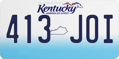 KY license plate 413JOI