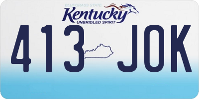 KY license plate 413JOK