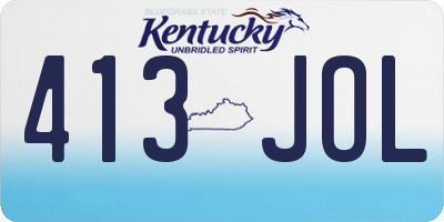 KY license plate 413JOL