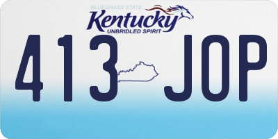 KY license plate 413JOP