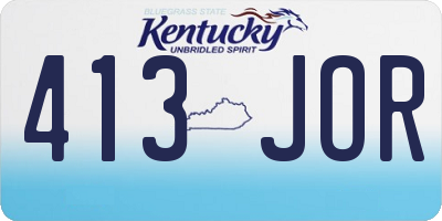 KY license plate 413JOR